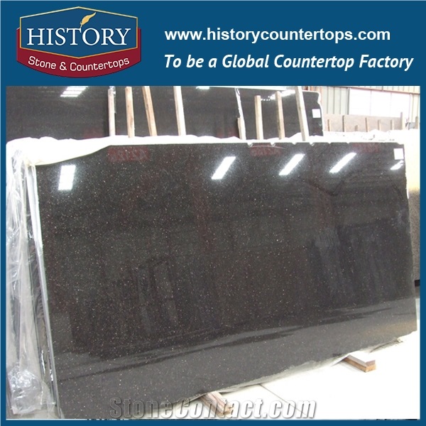 Historystone Imported Polished Surface Galaxy Black Granite Slabs & Tiles Polished with Low Price,Indoor & Outdoor, Floor/ Wall/Swimming Pool Tiles