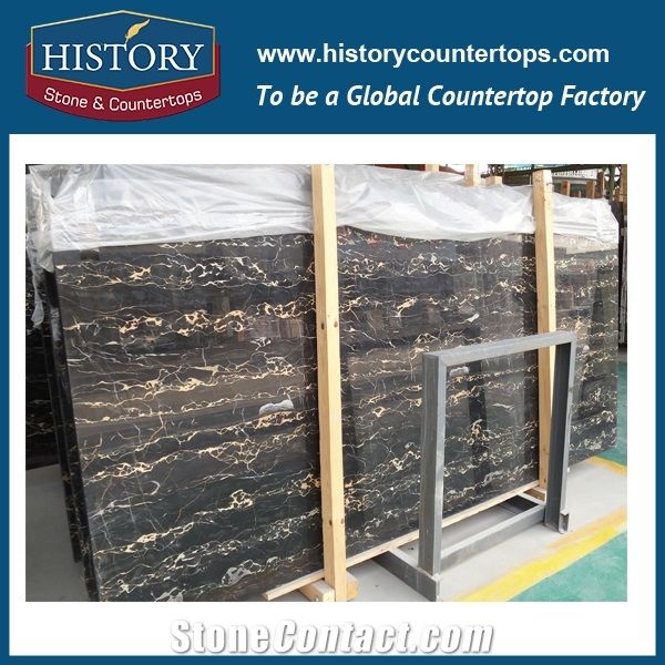 Historystone Imported Portoro Extra Italian Polished Marble Tiles for Wall Cladding Covering and Flooring Tiles with Low Price,Cut-To-Size or Any Other Customized. Interior/Exterior Projects,Cheap Pri