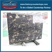 Historystone Imported Portoro Extra Italian Polished Marble Tiles for Wall Cladding Covering and Flooring Tiles with Low Price,Cut-To-Size or Any Other Customized. Interior/Exterior Projects,Cheap Pri
