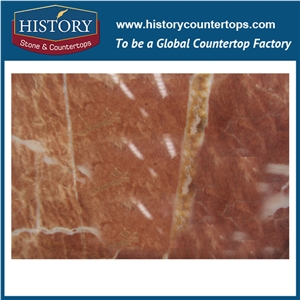 Historystone Imported Rojo Alicante in Spain Slabs & Tiles, Rosso Alicante Marble, Red Polished Marble Floor Covering Tiles and Walling Tiles,Low Temperature Calcination/Bright Color/Smooth Roundy