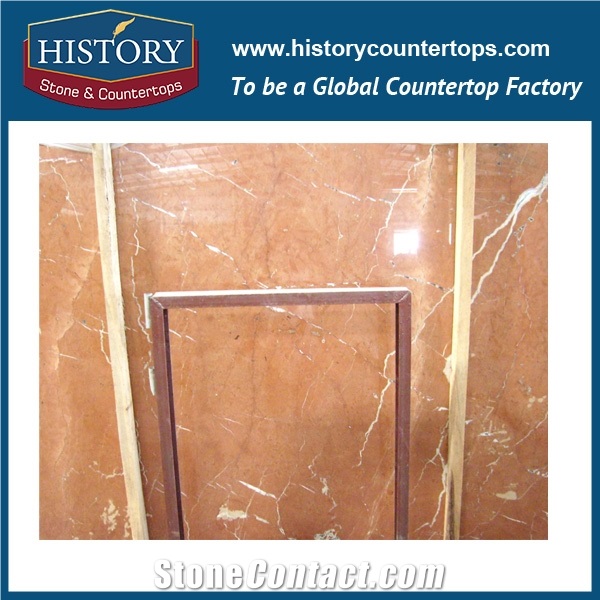 Historystone Imported Rojo Alicante in Spain Slabs & Tiles, Rosso Alicante Marble, Red Polished Marble Floor Covering Tiles and Walling Tiles,Low Temperature Calcination/Bright Color/Smooth Roundy