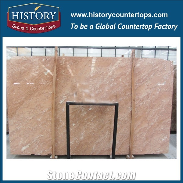 Historystone Imported Rose Tea Turkey Polished Natural Stone Marble Tiles & Slabs for Flooring and Walling, for Exterior Wall Cladding,Used Indoor/Outdoor Decoration Building Stone Material,Coustimzed