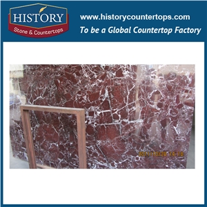 Historystone Imported Rosso Levanto Turkey Red Natural Polished Marble Floor and Wall Tiles & Slabs,Interior Decoration/ as Setting Wall/Arts and Crafts,Freedom,Romance,Passion,Hot Sales Natural Stone