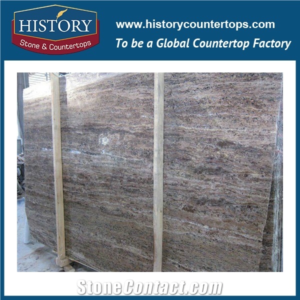 Historystone Imported Silver Travertine/Vein Cut Wholesale Breathability Durability Modified Clay Grey Silver Travertine,Be Used Floor/Wall/ Countertop/Stair Luxurious Standard Exporting Package.