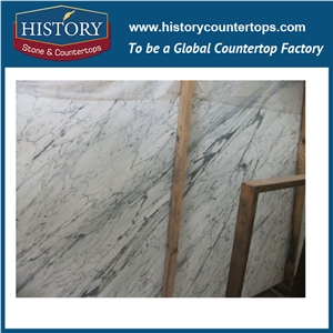 Historystone Imported Snow White Cheap Natural Stone Polished Marble Tiles & Slabs for Wall and Floor Decoration,Be Used in the Ground, Metope, Stage Face Plate, Pillars,Lavabo,Excellent Quality