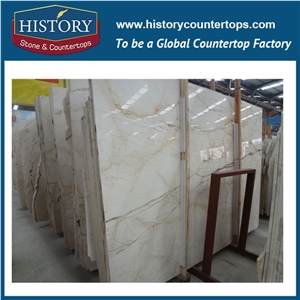 Historystone Imported Sofita Gold in Turkey Lightweight Flexible Poished Marble Wall and Floor Tiles & Slabs for Hotel Lobby,Golden Yellow Lines is a Very Distinctive Materials. Interior/Exterior Proj
