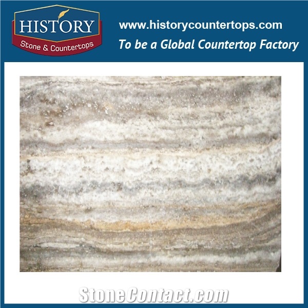Historystone Imported Top Quality Natural Stone Tiles Polished Italian Silver Grey Travertine/Vein Cut at Low Price,Customized Cut to Size Own Production Line and Good Design.