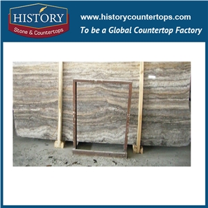 Historystone Imported Wholesale New Age Products Silver Travertine/Vein Cut 1400up X 2600up, or Cut to Size High Quality, Usage Indoor Wall/Floor Decoration, Bathroom, Kitchen, Living Room, Outdoor Fl