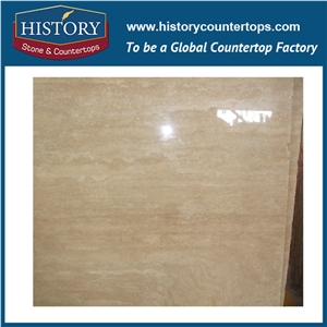 Historystone Iran Imported Travertine Beige,High Polished Beige Travertine,Cut to Size Travertine Slab,Indoor Ground/Interior Walls/The Outdoor /Stair/ Stage Face Plate,Cut-To-Size or Any Other Custom