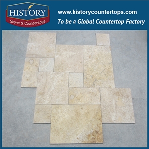 Historystone Modern Light Coffee Travertine Customized Cut to Size Own Production Line and Good Design, Hot Application Apartments/Villas/Retail Shop/Bars and Restaurants.