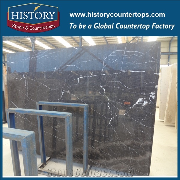 Historystone Natural China Nero Margiua High Quality China Marble Stone Slabs For4 Flooring Tiles and Wall Covering, Kitcgeb Countertops and Vanity Top,Hot Sales Stone Slabs Polished Surface