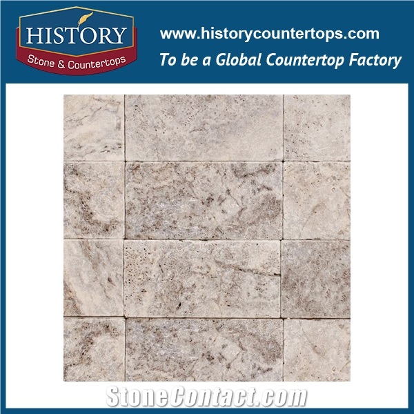 Historystone Rusty Travertine China French Pattern Customized Cut to Size Polished Surface Pieces Tiles & Slabs for Wall Cladding Covering and Flooring Tiles,Suitable for Use in Indoor & Outdoor Decor
