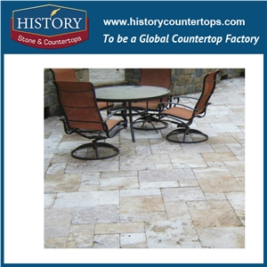 Historystone Rusty Travertine China French Pattern Customized Cut to Size Polished Surface Pieces Tiles & Slabs for Wall Cladding Covering and Flooring Tiles,Suitable for Use in Indoor & Outdoor Decor