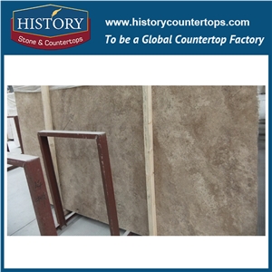 Historystone Wholesale Imported Classical Coffee Color Travertine Polished Surface Finished,First Choice Marble Material,Good Price and Serviece Be Used Flooring Tile & Wall Cladding Covering.