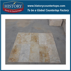 Historystone Wholesale Polished Light Travertine Marble Coffee, Floor & Wall Cladding Covering,Hot Sales Natural Stone Slabs Polished.
