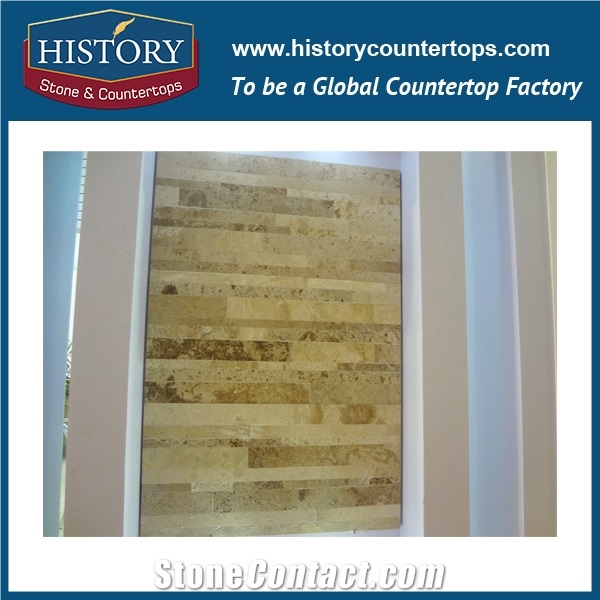 Historystone Yellow Travertine China Cut to Size Travertine Wall and Floor Tiles & Slabs for Bathroom, Best Selling, High Strengh Quality, Own Production Line and Good Design