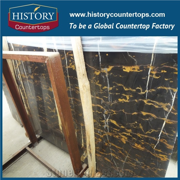 Hot Sale Product Cheap Afghan Polished Black and Gold Nero Portoro Marble Slab China Manufacturer Supply for Background Wall Covering Tile and Project Flooring Tiles
