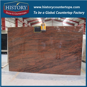 India Multicolor Red Granite Slabs Good for Polishing Cut-To-Size for Sale