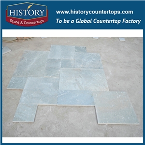 Irregular Surface Various Sizes Random Shaped Natural Grey Pattern Paving Stone Slate Tiles Outdoor Flooring Interlocking Diy Slate Decking Tiles