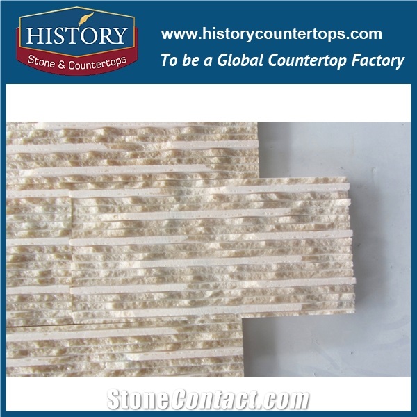 Irregular Surface Wall Decoration Covering Manufactured Light Grey Type Z Strip Marble Culture Stone