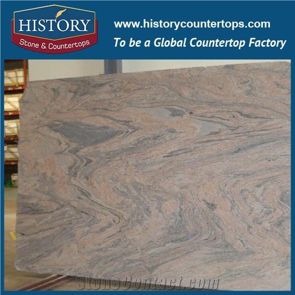 Juparana Colombo Granite Slabs for Flamed Covering Tiles Interior-Exterior Wall and Floor Application Construction Building Material, Kitchen Countertops Bathroom Vanity Top for Multi-Family