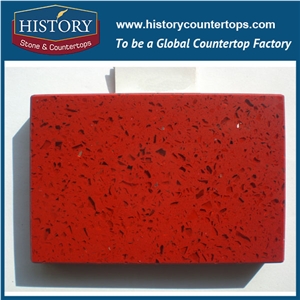 Manufacturer Engineered Norway Red Quartz Stone Composite Slabs Tiles Flooring Walling