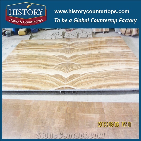 Manufacturer Polished Wooden Yellow Onyx 2cm Thickness Professional a Natural Stone Slabs, Onyx Slabs for Book Match Wall/ Background Wall Onyx