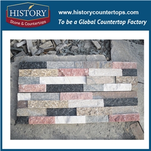 Multicolor Natural Split Stacked Wall Covering Slate Culture Stone