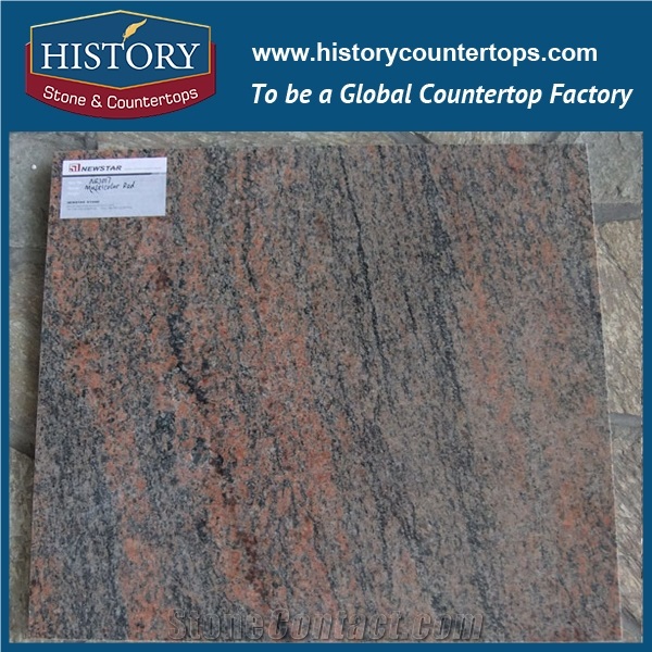 Multicolor Red Granite Slabs & Tiles, India Red Multicolour Granite Floor Tiles, Walling Tiles