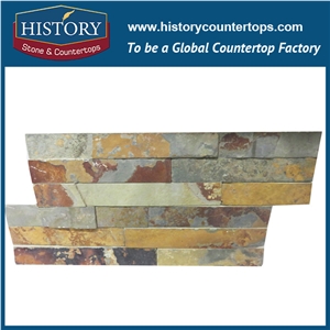 Natural Surface Rusty Slate Culture Stone for Multi-Style Exterior Wall Covering, Corner Panels