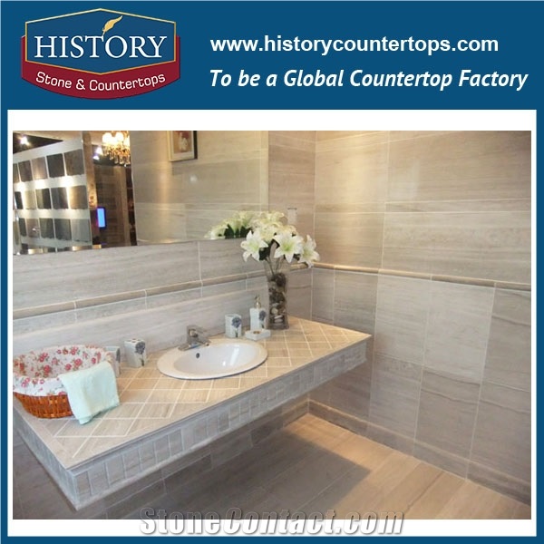 Own Factory Cheapest Price China White Serpeggiante Marble,White Wood Veins Marble,Natural Stone Marble Bathroom Vanity Top