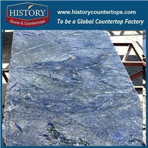 Polioshed Azul Bahia Blue Slab Good Price Tile Stone,Flamed and Brushed Surface High Quality Cut to Size for Countertops,Exterior - Interior Wall and Floor Applications