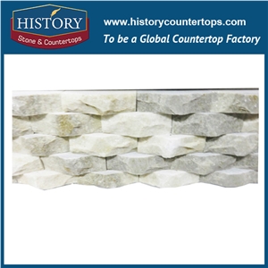 Polished Milky Quartzite Building Ledge Stone for Interlocking Exposed Feature Wall Cladding, Decorative Walling Panels and Veneers
