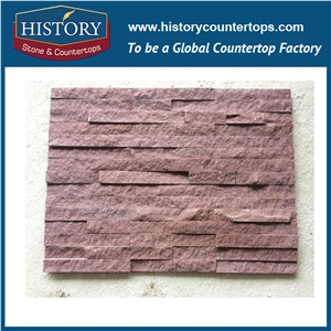 Pure Pink Eco-Friendly Natural Split Stacked Interior and Exterior Wall Clading Slate Culture Stone 60x15cm