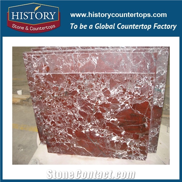 Rosso Levanto Red Marble Slabs for Flooring & Wall Covering Tiles Interior-Exterior Building Material, Kitchen & Bathroom Countertops Hot Sales