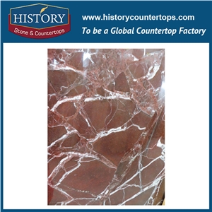 Rosso Levanto Red Marble Slabs for Flooring & Wall Covering Tiles Interior-Exterior Building Material, Kitchen & Bathroom Countertops Hot Sales