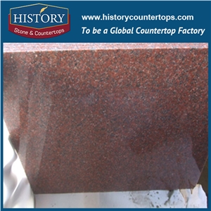 Ruby Red Granite India Hot Sales Flamed Flooring Covering Tiles & Wall Cladding for Interior or Exterior Construction Material, Kitchen Countertops & Bathroom Vanity Top Polished Surface for Residence