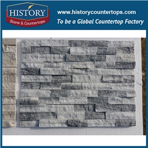 Stacked Strip Dark Grey Marble Building Constructive Culture Stone 60x15cm for Exposed Wall Décor, Wall Cladding