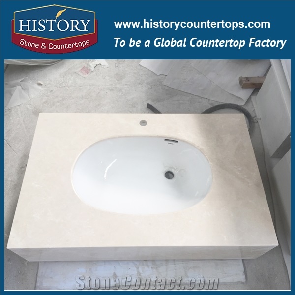 Turkey White Magnolia Marble Countertops, Polishing Bathroom Countertops, Vanity Tops for Solid Surface, Cut-To-Size for Sale