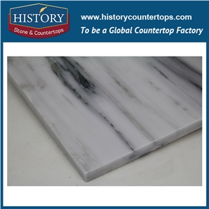 Wavy White Cheap Price Polished Marble Tiles & Slabs for Wall Cladding Covering and Flooring Tile,White and Black Glossy Elegant River Rock Wall Stone