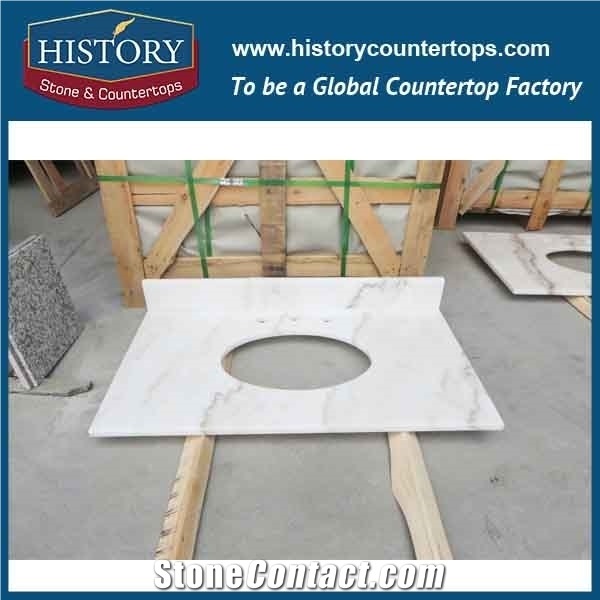 Wholesale China Building Stone Hm080 White Marble Flat Eased Marble Standard Marble French Style Vanity for Countertop, Bathroom Vanity Tops, Benchtops,Vanity Suite & Shower Panel