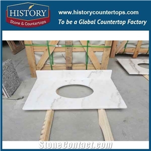 Wholesale China Building Stone Hm080 White Marble Flat Eased Marble Standard Marble French Style Vanity for Countertop, Bathroom Vanity Tops, Benchtops,Vanity Suite & Shower Panel