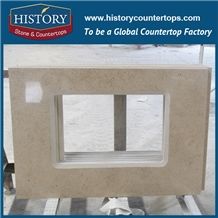 Wholesale Natural Stone Hmj145 Desert Beige Antique Hot Sales Laminated European Stylish Inlay Marble for Hotel Countertop, Bathroom Vanity Tops, Bathroom Cabinets & Vanity Units