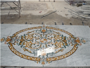 Beautiful Water Jet Medallions / Polished Marble Floor Medallions,Round Medallions,Carpet Medallions, Waterjet Rosettes