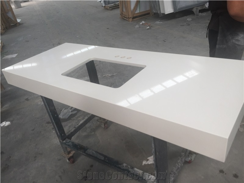P008 Glacier White Quartz Countertop / Kitchen Desk Tops,Kitchen Island Tops,Kitchen Bar Top,Kitchen Worktops