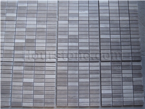 China Coffee Wood Wall Mosaic Stone Tiles, Wall Covering, Interior & Exotic Decorate Stone
