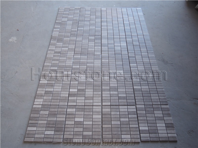 China Coffee Wood Wall Mosaic Stone Tiles, Wall Covering, Interior & Exotic Decorate Stone