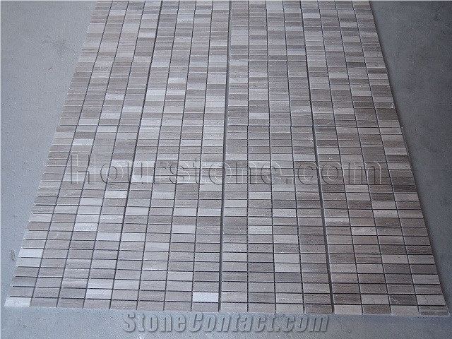 Mosaic Tiles Of Coffee Wood Natural Marble,Modern Style for Interior Wall Covering Tiles