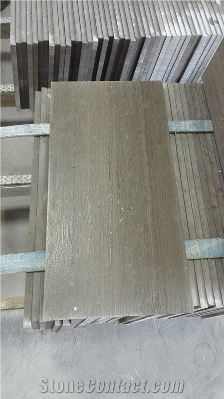 Wooden Grey Marble Brushed Tiles, Chinese Grey Marble, Grey Brushed Marble Floor Covering Tiles, Wall Tiles