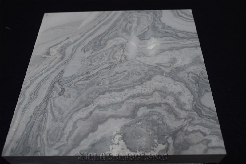 China Popular Wall Cladding Wooden Blue Veins Marble Slabs